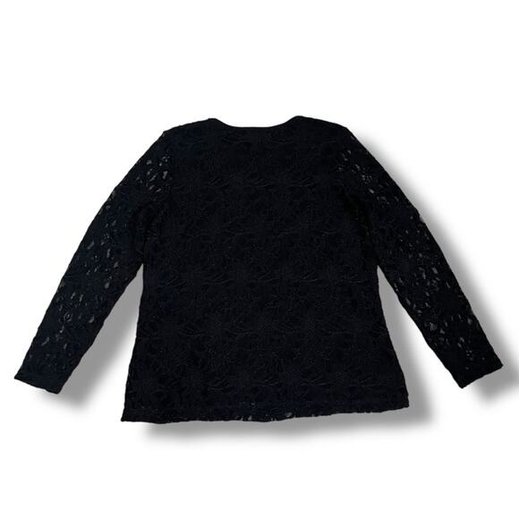 Chico’s black lace long sleeve blouse - Picture 4 of 6